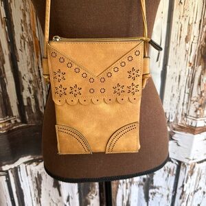 Unbranded brown faux leather crossbody bag